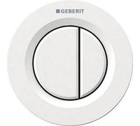 Geberit Type 01 Modern Bathroom Round Actuation Concealed Actuator Dual Flush Push Button Pneumatic White Finish 116.042.11.1
