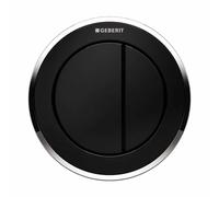 Geberit Type 10 Pneumatic Dual Flush Button - Black/Gloss Chrome - 116.055.KM.1