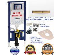 Geberit UP720 1.14m 8cm WC Wall Hung Toilet Frame, Flushplate brackets mat slim
