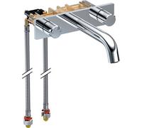 Geberit Wall Mounted Flow Control Round 2 Handle Basin Tap Mixer Chrome