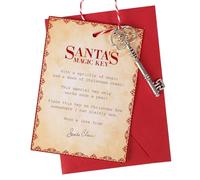 GEBETTER Silver Santa's Magic Key Kit Father Christmas Eve Tradition No Chimney Handmade with Greeting Card Envelope Christmas Eve Box Fillers for Kids