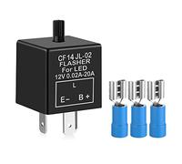 Gebildet 1 piece 12V 3 Pin Electronic LED Flasher Relay 0.1W-150W c/m Motorcycle Turn Signal Adjustable Flasher CF-14KT, comes with 3pcs Terminals