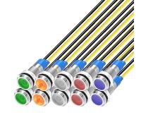Gebildet 10pcs 6mm 230VAC LED Metal Indicator Light Waterproof Signal Lamp (Green/Orange/Red/Blue/White,Each 2pcs)