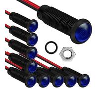 Gebildet 10pcs LED Plastic Indicator Pilot Light 110-220V Mounting Hole Size 6mm(Blue)