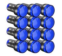 Gebildet 12pcs 22mm AC/DC 12-24V/20mA LED Power Indicator, LED Pilot Signal Light Panel Indicator, LED Flash Light (Blue)