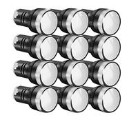 Gebildet 12pcs 22mm AC/DC 12-24V/20mA LED Power Indicator, LED Pilot Signal Light Panel Indicator, LED Flash Light (White)