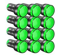 Gebildet 12pcs 22mm AC/DC 12-24V/20mA LED Power Indicator, LED Pilot Signal Light Panel Indicator, LED Flash Light (Green)