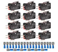 Gebildet 12pcs V-151-1C25 125V/250V 15A Miniature Micro Limit Switch Momentary SPDT Snap Action Hinge Lever Type+24pcs Terminals