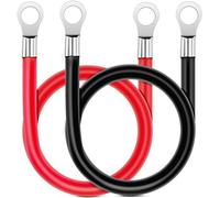 Gebildet 16 mm² 50 cm Inverter Battery Cable (Max 100A), Red and Black Tinned Copper Ring Terminals for Motorcycle, Automotive, Marine Boats