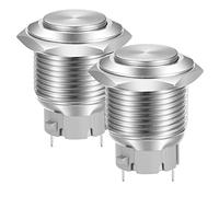 Gebildet 19mm High Head ON/OFF SPST Latching Push Button, Waterproof Stainless Steel Metal Push Button Switch, Solder Pin Terminals DC 6V/12V/36V/48V, AC 110V/230V 3A 1NO