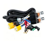 Gebildet 1Set 12V H4 Headlight Relay Harness[Two Relay Design][Heat-Resistant Ceramic Socket][Fuse Protected]Wiring For Ground Triggered H6054 H5054 H6054LL 6014 6052 6053 Headlights(Orange)