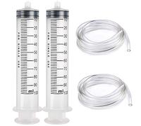 Gebildet 2 Pack 100ml Syringes with 1m Tube, Large Plastic Syringe for Scientific Labs, Nutrient Measuring, Watering, Refilling[Non-Medical Use]