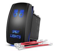 Gebildet 20A/12V 10A/24V Blue Spot Light Rocker Switch 5Pin Laser On/Off LED Light Switch Jumper Wires Set for Jeep Boat Trucks