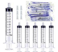 Gebildet 20pcs 10ml Syringe Without Needle(with Cap),Sterile Individual Wrap for Scientific Labs,Feeding Pets,Liquid Measuring or Refilling Multiple Uses Tools