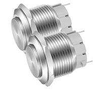 Gebildet 22mm High Head ON/OFF SPST Latching Push Button, Waterproof Stainless Steel Metal Push Button Switch, Solder Pin Terminals DC 6V/12V/36V/48V, AC 110V/230V 3A 1NO