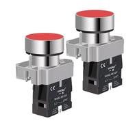 Gebildet 2pcs 1 NC 22mm Momentary Push Button Switch SPST Red 660V 10A