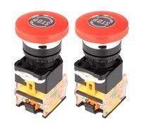 Gebildet 2pcs 12V/24V/48V/220V 10A Push Button Emergency Stop Mushroom Red 22mm NO NC Push Button Switches