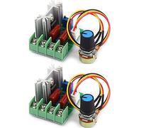 Gebildet 2pcs AC 110V-220V/25A 2000W SCR Pre-wired High Power Electronic Voltage Regulator Module Adjustable Motor Speed Controller Regulation Ultra Small LED dimmer with Speed Control Knob