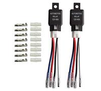 Gebildet 2pcs Car Relay Harness 12V 40A 4 Pin SPST Harness Sockets with Color-labeled Wires for Automotive Truck Motorcycle Boat