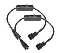 Gebildet 2PCS DC Power Supply Plug to 3-Pin and 4-Pin PC Fan Power Adapter Cable with Switch, DC5521 to 3Pin/4Pin Cable
