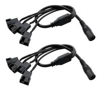 Gebildet 2PCS DC Power Supply Plug to 4way 3-Pin and 4-Pin PC Fan Power Adapter Cable, DC5521 to 3Pin/4Pin Cable
