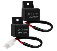Gebildet 2pcs Universal 12V 2-Pin Flasher Relay LF1-S-PIN, 0.1W-150W Auto motorcycle LED Turn Indicator Light Flasher Relay, Turn Signal Rate Control Blink relais