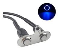 Gebildet 2pcs Universal Latching Stainless Steel Blue LED Motorcycle Switch 5A/12V ON-OFF Handlebar Adjustable Mount Waterproof Switches Button