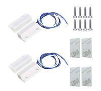 Gebildet 2sets White Magnetic Switch Wiring NO/NC Recessed Door Sensor Hidden Window Contact Reed Switch for Access Control Replace Alarm System