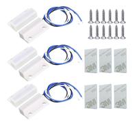 Gebildet 3 sets White Magnetic Switch Wiring NO/NC Recessed Door Sensor Hidden Window Contact Reed Switch for Access Control Replace Alarm System
