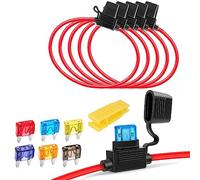 Gebildet 32V 20A Waterproof Fuse Holder - 16AWG ATC Blade In-Line With Cap, Plug Socket and 6pcs Small Blade Fuses