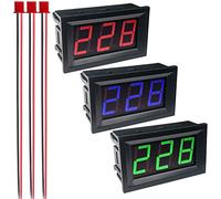 Gebildet 3pcs AC Voltage Display, Digital LED Display Voltmeter AC 30-500V, Voltmeter Monitor 110V 230V 380V Volt Detector Signal Indicator Light Panel (Green/Red/Blue)