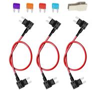 Gebildet 3pcs Small Double head fuse tap, Bypass Cable, Fuse Adapter Fuse Holder,Repair Fuel Pump Relay Bypass Cable with 4pcs Fuse (3/5/10/15Amp) and Fuse Extractor