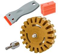 Gebildet 4 Inch Car Decal RemoverKit - Wheel Vinyl Sticker Removal with Drill Adapter, Rubber Eraser Wheel, Scratch, Adhesive + 1pc Scraper + 20pcs Blades