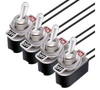Gebildet 4pcs Toggle Switch SPST 2 Position Latching ON/Off 6A AC 125V /10A DC 12V Toggle switches Incidental 5.2 inch Connect Wire Rocker Arm Switch