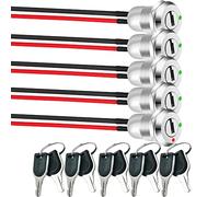 Gebildet 5 Sets Prewired Key Lock Switch 12mm On/Off Key Switch Lock SPST Key Removable On Or Off With 2 Keys