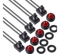 Gebildet 5pcs 0~250V/3Amp Push Button Switch Waterproof On-Off Light Prewired Switches For Motorcycle/Car(Red waterproof cap)