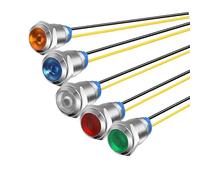 Gebildet 5Pcs 10mm 230V AC LED Metal Indicator Light Waterproof Signal Lamp (Green Orange Red Blue White 5Pcs)