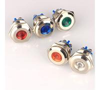 Gebildet 5pcs 16mm 230V/AC Stainless Steel Waterproof LED Indicator Light Screw Terminals Metal Shell Pilot Custom Dash Signal Lamp