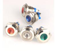 Gebildet 5pcs 16mm AC/DC 12-24V Stainless Steel Waterproof LED Indicator Light Screw Terminals Metal Shell Pilot Custom Dash Signal Lamp