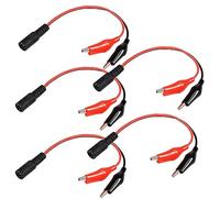 Gebildet 5pcs 2.1mm×5.5mm DC12V/24V Female Jack to Alligator Clip Power Cable Connectors 28cm