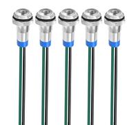 Gebildet 5pcs 8mm Waterproof Signal Lamp, 3V-4.5V-5V-6V-7.5V-9VDC Energy Saving LED Metal Indicator Light with Wire(White)