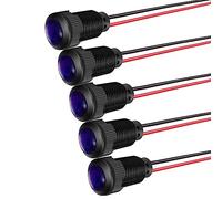 Gebildet 5pcs LED Plastic Indicator Pilot Light 220VAC Mounting Hole Size 12mm(Blue)