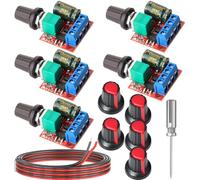 Gebildet 5pcs Mini DC Motor PWM Speed Controller, DC 5V-35V 5A Speed Adjustable Switch Module, 6V 12V 24V Variable Voltage Regulator Dimmer Governor Switching Build with LED Indicator