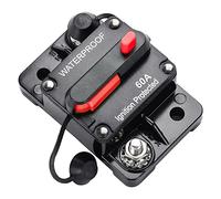 Gebildet 60Amp Circuit Breaker with Manual Reset Waterproof Inline Fuse Inverter for Marine Trolling Motors Boat ATV Manual Power 12V-42VDC (60A)