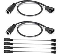 Gebildet 6PCS DC Power Supply Plug to 3-Pin and 4-Pin PC Fan Power Adapter Cable, DC5521 to 3Pin/4Pin Cable