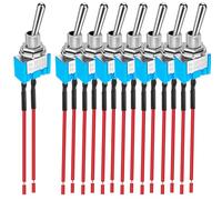 Gebildet 8pcs SPST Prewired Mini Toggle Switch, 2 Ports 2 Positions, Miniature ON/OFF Switch, 6A/125VAC, 3A/250VAC, for DIY Car Dashboard Electronic Devices