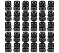 Gebildet Cable Gland, PG11 Plastic IP68 Waterproof Adjustable 5.0-10mm Cable Gland Joint with Gaskets, M18*1.5 Wire Connector, Wire Protector (Pack of 30, Black)