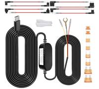 Gebildet Dash Cam Hardwire Kit, Car Dash Camera Micro Charger Hard Wire Kit for Dashcam DC 12-24V to 5V/2.5A Low Voltage Protection 24h Parking Surveillance with Fuse Tap