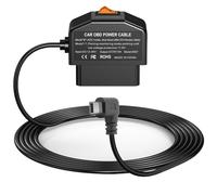 Gebildet Dash Cam OBD Hardwire Kit, Mini USB Hardwire Kit with OBD Power Cable for Dashcam 12-24V to 5V/3A with Low Voltage Protection 24h Parking Surveillance/Acc Mode for Dashcam, GPS or Radar