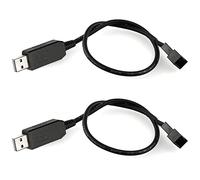 Gebildet Full Speed 12V Voltage Step-Up USB to 3-Pin and 4-Pin PC Fan Sleeved Power Adapter Cable(Pack of 2)